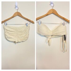 NWT Carmen Marc Valvo Bandeau Bikini Color Sand Size 10